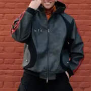 【預售】【福利回饋】THUG CLUB x AD originals 25FW 聯名 鍍銀logo 人造皮皮革皮衣衝鋒衣夾克外套：圖片 4