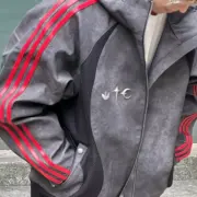 【預售】【福利回饋】THUG CLUB x AD originals 25FW 聯名 鍍銀logo 人造皮皮革皮衣衝鋒衣夾克外套：圖片 7