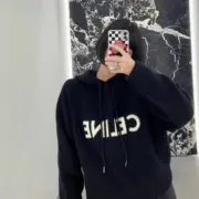 CELIN 21FW 刺繡logo 針織全羊毛毛衣 帽T連帽衛衣帽衫：圖片 7