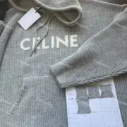CELIN 21FW 刺繡logo 針織全羊毛毛衣 帽T連帽衛衣帽衫：圖片 10