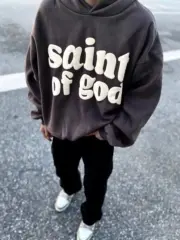 Fear of God x Saint 發泡印花 字母 帽T連帽衛衣帽衫 Jerry：圖片 4