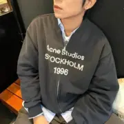 【現貨】Acne Studios 25SS 1996 水洗做舊 胸前logo 拉鍊外套棒球夾克：圖片 7