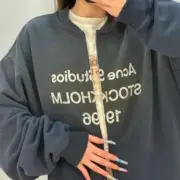 【現貨】Acne Studios 25SS 1996 水洗做舊 胸前logo 拉鍊外套棒球夾克：圖片 8