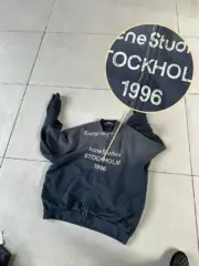 【現貨】Acne Studios 25SS 1996 水洗做舊 胸前logo 拉鍊外套棒球夾克：圖片 11