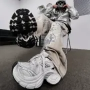 【預售】巴黎 BLC 10XL 時尚復古作舊 增高 老爹鞋 休閒鞋  白黑灰：圖片 5