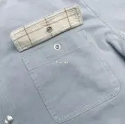 【預售】D1OR 23FW 雙面穿 刺繡logo 水洗牛仔格紋襯衫夾克外套：圖片 12