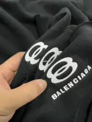 【現貨】巴黎 BLC 24SS Unity 水洗重磅蝕毛 雙環雙圈刺繡 休閒褲棉褲棉短褲：圖片 7