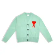【福利回饋】AMI PARIS 21SS 愛心刺繡Logo V領針織衫開衫夾克外套毛衣：圖片 8