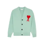 【福利回饋】AMI PARIS 21SS 愛心刺繡Logo V領針織衫開衫夾克外套毛衣：圖片 4