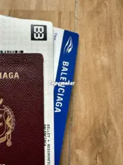 巴黎 BLC 24SS Passport 錢包長夾零錢包皮夾護照套護照夾卡套 牛皮 紅棕色：圖片 9