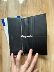 巴黎 BLC 24SS Passport 錢包長夾零錢包皮夾護照套護照夾卡套 牛皮 紅棕色：圖片 12