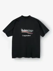 巴黎 BLC 24SS Political Campaign 模糊漸層迷霧可樂波浪 短袖T恤 黑色米白 經典款：圖片 7