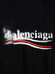 巴黎 BLC 24SS Political Campaign 模糊漸層迷霧可樂波浪 短袖T恤 黑色米白 經典款：圖片 9