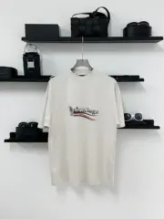 巴黎 BLC 24SS Political Campaign 模糊漸層迷霧可樂波浪 短袖T恤 黑色米白 經典款：圖片 15