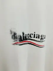 巴黎 BLC 24SS Political Campaign 模糊漸層迷霧可樂波浪 短袖T恤 黑色米白 經典款：圖片 17