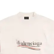 巴黎 BLC 24SS Political Campaign 模糊漸層迷霧可樂波浪 短袖T恤 黑色米白 經典款：圖片 6