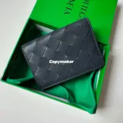 【預售】【福利回饋】BV家 Intrecciato寬編織 NAPPA 頭層牛皮 卡包零錢包小包卡套 深藍色：圖片 2