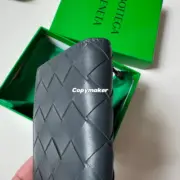 【預售】【福利回饋】BV家 Intrecciato寬編織 NAPPA 頭層牛皮 卡包零錢包小包卡套 深藍色：圖片 5