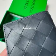 【預售】【福利回饋】BV家 Intrecciato寬編織 NAPPA 頭層牛皮 卡包零錢包小包卡套 深藍色：圖片 7