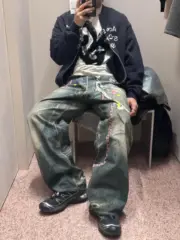 【現貨】Acne Studios 25SS 做舊水洗 糖果鏈條 3D印花 直筒牛仔褲長褲工裝褲 1981M/2006：圖片 8