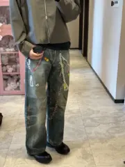 【現貨】Acne Studios 25SS 做舊水洗 糖果鏈條 3D印花 直筒牛仔褲長褲工裝褲 1981M/2006：圖片 9