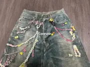 【現貨】Acne Studios 25SS 做舊水洗 糖果鏈條 3D印花 直筒牛仔褲長褲工裝褲 1981M/2006：圖片 12