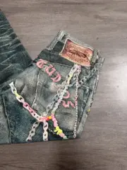 【現貨】Acne Studios 25SS 做舊水洗 糖果鏈條 3D印花 直筒牛仔褲長褲工裝褲 1981M/2006：圖片 14