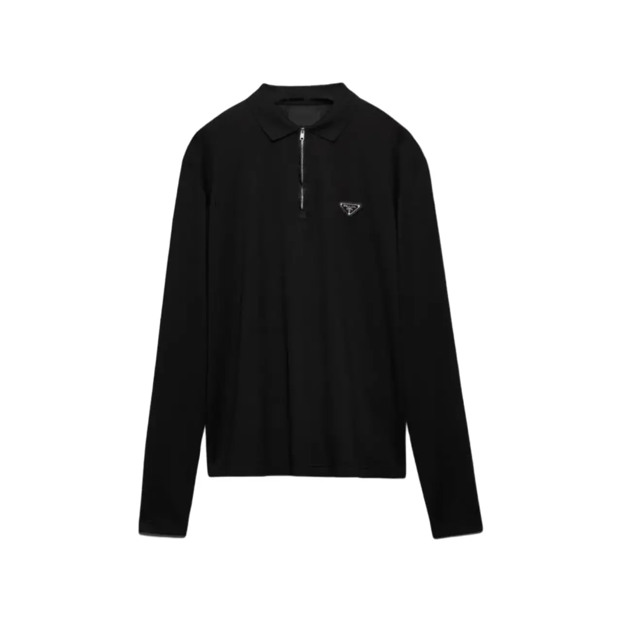 【現貨】PRA 25SS KF三角標logo 拉鍊Polo衫長袖T恤 黑色