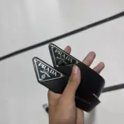 PRA  22FW 三角標 頭層牛皮 鍍銀鈀金 皮帶腰帶：圖片 7