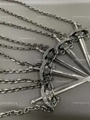 【現貨】巴黎 BLC 24SS Goth Sword Pendant Necklace 大寶劍項鍊吊墜 做舊銀色：圖片 6