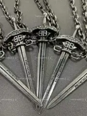 【現貨】巴黎 BLC 24SS Goth Sword Pendant Necklace 大寶劍項鍊吊墜 做舊銀色：圖片 7