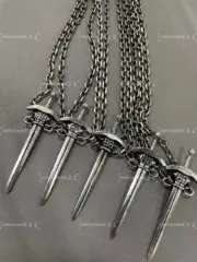 【現貨】巴黎 BLC 24SS Goth Sword Pendant Necklace 大寶劍項鍊吊墜 做舊銀色：圖片 14