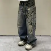 【現貨】Acne Studios 24SS 塗鴉滿版dirtyfit 噴墨baggy 3D印花 直筒牛仔褲長褲工裝褲 1981M：圖片 7