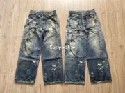 【現貨】Acne Studios 24SS 塗鴉滿版dirtyfit 噴墨baggy 3D印花 直筒牛仔褲長褲工裝褲 1981M：圖片 15
