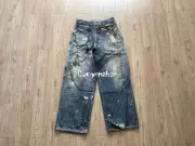 【現貨】Acne Studios 24SS 塗鴉滿版dirtyfit 噴墨baggy 3D印花 直筒牛仔褲長褲工裝褲 1981M：圖片 16