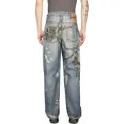 【現貨】Acne Studios 24SS 塗鴉滿版dirtyfit 噴墨baggy 3D印花 直筒牛仔褲長褲工裝褲 1981M：圖片 5