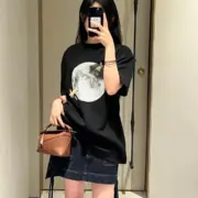 【現貨】【全套包裝】LOWE x Suna Fujita 25SS 聯名 兔子月兔滿月刺繡 短袖T恤 黑色：圖片 6