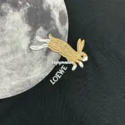 【現貨】【全套包裝】LOWE x Suna Fujita 25SS 聯名 兔子月兔滿月刺繡 短袖T恤 黑色：圖片 13