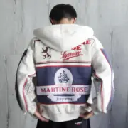 【預售】Sup x Martine Rose FW24 聯名 後背大印花 拉鍊夾克連帽外套 白色：圖片 3