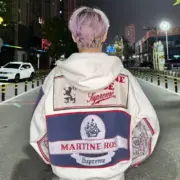 【預售】Sup x Martine Rose FW24 聯名 後背大印花 拉鍊夾克連帽外套 白色：圖片 5