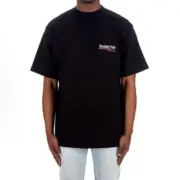 【現貨】巴黎 BLC 22FW Political Campaign 小破壞 可樂刺繡 波浪 短袖T恤 黑色：圖片 4