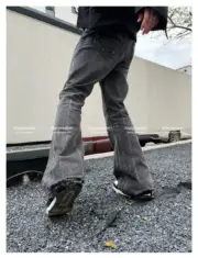 巴黎 BLC 22FW The Lost Tape 作舊水洗 喇叭牛仔褲 直筒褲 長褲：圖片 8