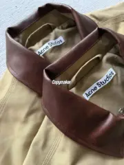 【現貨】Acne Studios 25SS 巴恩風 皮領拼接棉服夾克外套 短寬版型：圖片 8