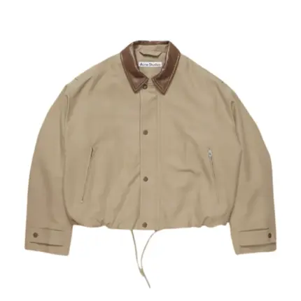 【現貨】Acne Studios 25SS 巴恩風 皮領拼接棉服夾克外套 短寬版型