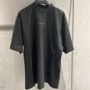 巴黎 BLC 23SS 水鑽燙鑽字母logo 小破壞 簡約素色 短袖T恤 黑色：圖片 6