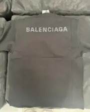 巴黎 BLC 23SS 水鑽燙鑽字母logo 小破壞 簡約素色 短袖T恤 黑色：圖片 7