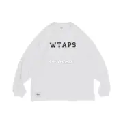 【預售】WTAPS 25SS ACADEMY LS CTPL 印花字母 經典素色長袖T恤 藏青/白色：圖片 2