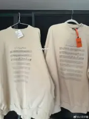 【現貨】【過驗】巴黎 BLC 24FW 音符五線譜 水洗做舊 破壞 圓領衛衣大學T長袖：圖片 6