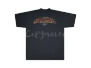 巴黎 BLC 24SS 秀場限定Offshore 水洗灰藍做舊膠囊字母 短袖T恤：圖片 13