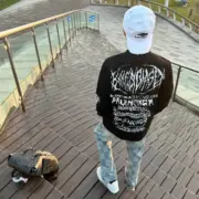 【預售】1V 24FW 經典棋盤格滿版 水洗做舊 直筒牛仔褲長褲工裝褲 藍色：圖片 8